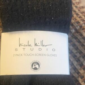 Nicole Miller Studio Black Touch-Screen Gloves